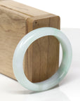 Baikalla Natural Green & Light Lavender Patch Jadeite Jade "Oval" Bangle Bracelet (53.7mm)