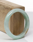 Baikalla Natural Green & Yellow-Brown Patch Jadeite Jade "Half Round" Bangle Bracelet (54.3mm)