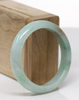 Baikalla Natural Green & Yellow-Brown Patch Jadeite Jade "Half Round" Bangle Bracelet (54.3mm)