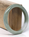 Baikalla Natural Rich Green w/ Yellow Patch Jadeite Jade Bangle Bracelet (59mm)
