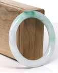 Baikalla Natural Rich Green Flower Jadeite Jade Bangle Bracelet (53.5 mm)