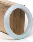 Baikalla Natural Icy Light Apple Green Color Jadeite Jade Bangle Bracelet (58.5mm)