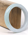 Baikalla Natural Icy Light Apple Green Color Jadeite Jade Bangle Bracelet (58.5mm)