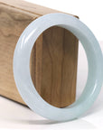 Baikalla Natural Icy Light Apple Green Color Jadeite Jade Bangle Bracelet (58.5mm)