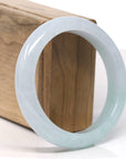 Baikalla Natural Icy Light Apple Green Color Jadeite Jade Bangle Bracelet (58.5mm)