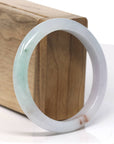 Baikalla Natural Green & Lavender SaJin Jadeite Jade Bangle Bracelet (57.8mm)