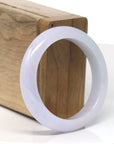 Baikalla Natural Smooth Light Lavender With Light Green Jadeite Jade Bangle Bracelet (51.2mm)