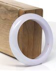 Baikalla Natural Smooth Light Lavender With Light Green Jadeite Jade Bangle Bracelet (51.2mm)
