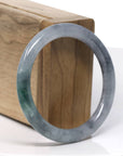 Baikalla Natural Icy WuJi w/ Rich Green Flower Jadeite Jade Bangle Bracelet (53.8 mm)