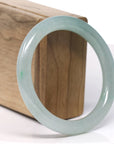 Baikalla High End Natural Icy Gentle Green Color Jadeite Jade Bangle Bracelet (57.6mm)