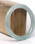Baikalla High End Natural Icy Gentle Green Color Jadeite Jade Bangle Bracelet (57.6mm)