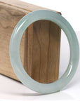 Baikalla High End Natural Icy Gentle Green Color Jadeite Jade Bangle Bracelet (57.6mm)