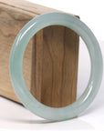 Baikalla High End Natural Icy Gentle Green Color Jadeite Jade Bangle Bracelet (57.6mm)