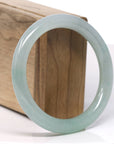 Baikalla High End Natural Icy Gentle Green Color Jadeite Jade Bangle Bracelet (57.6mm)
