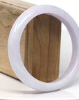 Baikalla Natural Light Pink Lavender Jadeite Jade Bangle Bracelet (63mm)