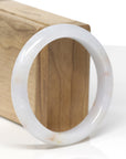 Baikalla Natural Faint Lavender & Orange Sajin Jadeite Jade "Half Round" Bangle Bracelet (57.2mm)
