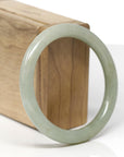 Baikalla Natural Oil-Green W/ Yellow Patch Jadeite Jade "Traditional Round" Bangle Bracelet (56.8mm)