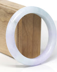 Baikalla Natural Lavender & Light Green Jadeite Jade "Half Round" Bangle Bracelet (60.2mm)