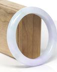 Baikalla Natural Lavender & Light Green Jadeite Jade "Half Round" Bangle Bracelet (60.2mm)