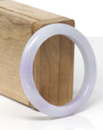Baikalla Natural Lavender Jadeite Jade "Half Round" Bangle Bracelet (53.2mm)