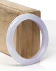 Baikalla Natural Lavender Jadeite Jade "Half Round" Bangle Bracelet (53.2mm)