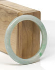Baikalla Natural Green Jadeite Jade "Petite Half Round" Bangle Bracelet (53.4mm)