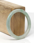 Baikalla Natural Green Jadeite Jade "Petite Half Round" Bangle Bracelet (53.4mm)
