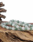 Baikalla Natural Icy Forest-Green & Icy Jadeite Jade Round Bead Bracelet (7mm)