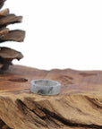 Baikalla Natural Icy Black Wuji Burmese Jadeite Jade Traditional Ring