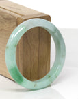 Baikalla Natural Apple Green W/ "Sajin" Gold Dust Jadeite Jade Bangle Bracelet (53.8mm)