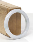Baikalla Natural Light Blue-Green Jadeite Jade "Petite Half Round" Bangle Bracelet (52.5mm)