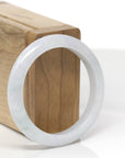 Baikalla Natural Light Blue-Green Jadeite Jade "Petite Half Round" Bangle Bracelet (52.5mm)