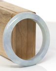 Baikalla Natural Light Blue-Green & Lavender Jadeite Jade "Half Round" Bangle Bracelet (55.6mm)