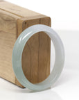 Baikalla Natural Icy Light Oil-Green Jadeite Jade "Oval" Bangle Bracelet (51.6mm)