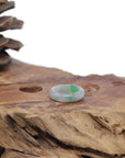 Baikalla Natural Icy Green & Grey Wuji Jadeite Jade Traditional Ring