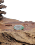 Baikalla Natural Icy Green & Grey Wuji Jadeite Jade Traditional Ring