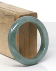 Baikalla Natural Oil-Green Jadeite Jade "Half Round" Bangle Bracelet (50.8mm)
