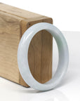 Baikalla Natural Light Green & Lavender Jadeite Jade "Oval Half Round" Bangle Bracelet (53.4mm)