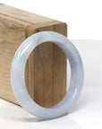 Baikalla Natural Light Blue Lavender Jadeite Jade "Half Round" Bangle Bracelet (50.8mm)