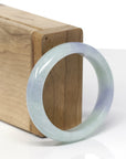 Baikalla Natural Light Blue-Green & Lavender Jadeite Jade "Oval Half Round" Bangle Bracelet (52.5mm)