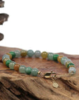 Baikalla Jewelry jade beads bracelet High Multiple Colors Jadeite Jade Beads Bracelet With 18K Yellow Gold Clasp ( 6.5 mm )