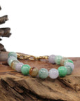 Baikalla Jewelry jade beads bracelet Copy of High Multiple Colors Jadeite Jade Beads Bracelet With 18K Yellow Gold Clasp ( 9.5 mm )