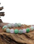 Baikalla Jewelry jade beads bracelet Copy of High Multiple Colors Jadeite Jade Beads Bracelet With 18K Yellow Gold Clasp ( 9.5 mm )