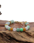 Baikalla Jewelry jade beads bracelet High Multiple Colors Jadeite Jade Beads Bracelet With 18K Yellow Gold Clasp ( 7.5 mm )