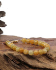 Baikalla Jewelry jade beads bracelet Baikalla Genuine Yellow Jadeite Jade Round Beads Bracelet With 18K Yellow Gold Clasp ( 7 mm )