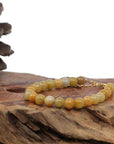 Baikalla Jewelry jade beads bracelet Baikalla Genuine Yellow Jadeite Jade Round Beads Bracelet With 18K Yellow Gold Clasp ( 7 mm )