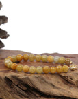 Baikalla Jewelry jade beads bracelet Baikalla Genuine Yellow Jadeite Jade Round Beads Bracelet With 18K Yellow Gold Clasp ( 7 mm )