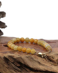 Baikalla Jewelry jade beads bracelet Baikalla Genuine Yellow Jadeite Jade Round Beads Bracelet With 18K Yellow Gold Clasp ( 7 mm )