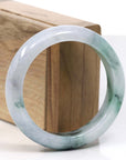 Baikalla Jewelry Jadeite Jade Bangle Bracelet Natural Burmese Blue-green Jadeite Jade Bangle Bracelet (56.19mm)