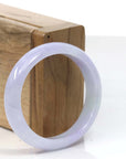 Baikalla Jewelry Jadeite Jade Bangle Bracelet High-quality Lavender Natural Burmese Jadeite Jade Oval Bangle (57.66 mm )